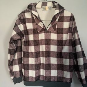 Vintage fleece lined flannel sweatshirt